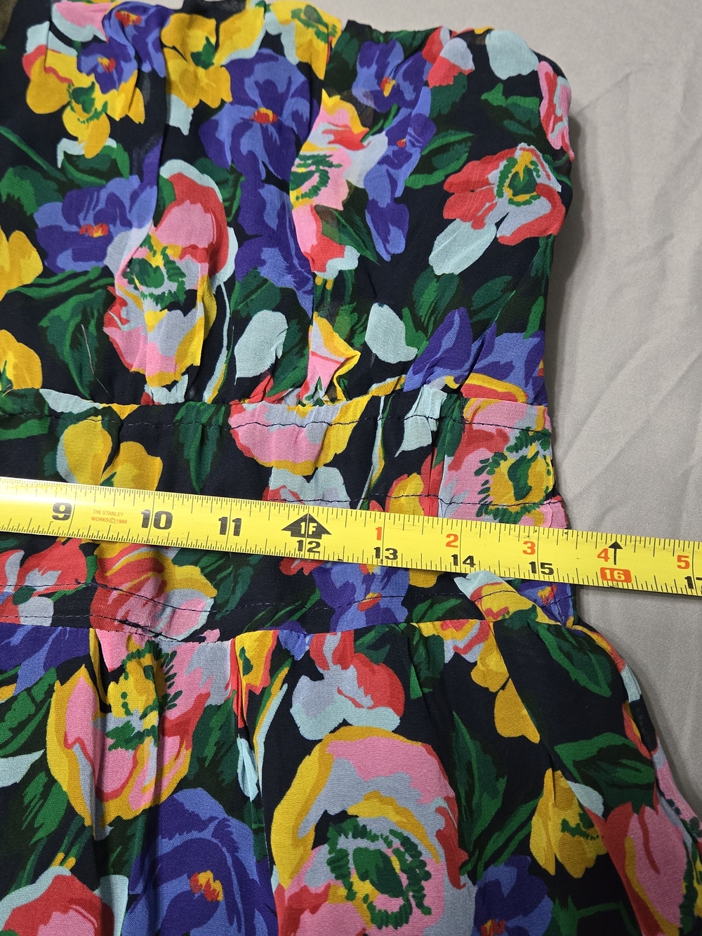 Anthropologie Sz M The Somerset Strapless Maxi Dress Floral Tiered Chiffon - Picture 8 of 9